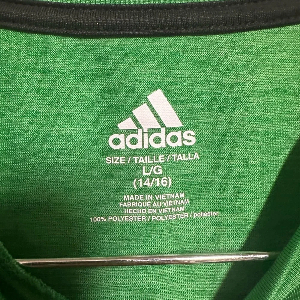 Adidas Green Tee with White Logo Size L